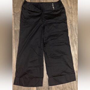 White House Black Market Women's Wide Leg Crop Black Pants Size 8